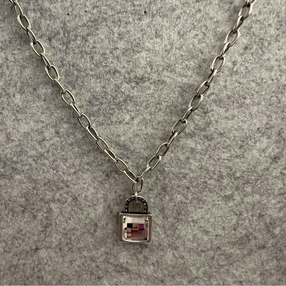 TOUCHSTONE CRYSTAL by Swarovski NECKLACE, Little Lock Necklace adjustable, NEW.